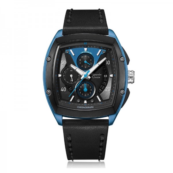 Alexandre Christie AC 6610 Black Blue Leather MCLIPBABU